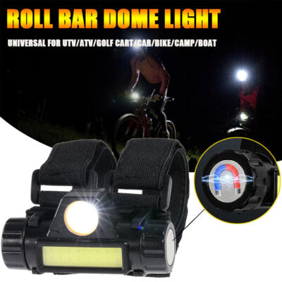 Universal Roll Bar Mount Dome LED Light For Polaris UTV ATV Golf Cart Car Bike