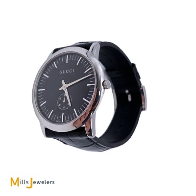 Gucci 5600M 40mm Mechanical Black Crocodile Men's Watch | eBay