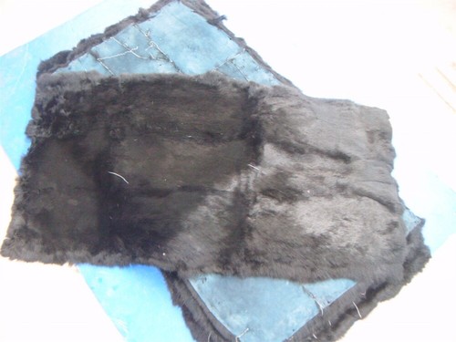 Luxury Rabbit Pelt Fur Throw 100% Real Fur Warm Soft Bedspread Blanket Black - Picture 7 of 18