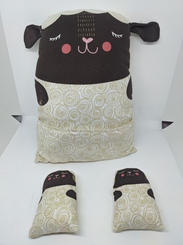 Almohada de peluche hecha a mano mamá cordero oveja con bebés en paquete de felpa 8,5" - Imagen 2 de 5