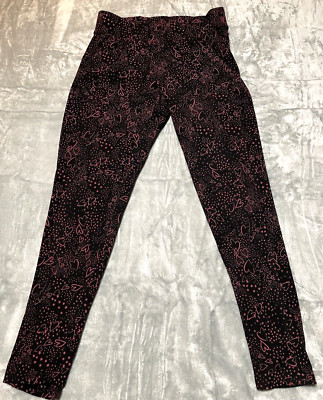 Torrid Pants Black Pixie Skinny Pink Heart Pattern Casual Size 00