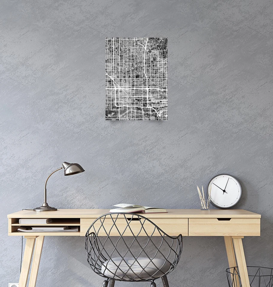 海报 - 凤凰城地图,现代抽象城市街道,4 种尺寸 — 第 3/4 张图片