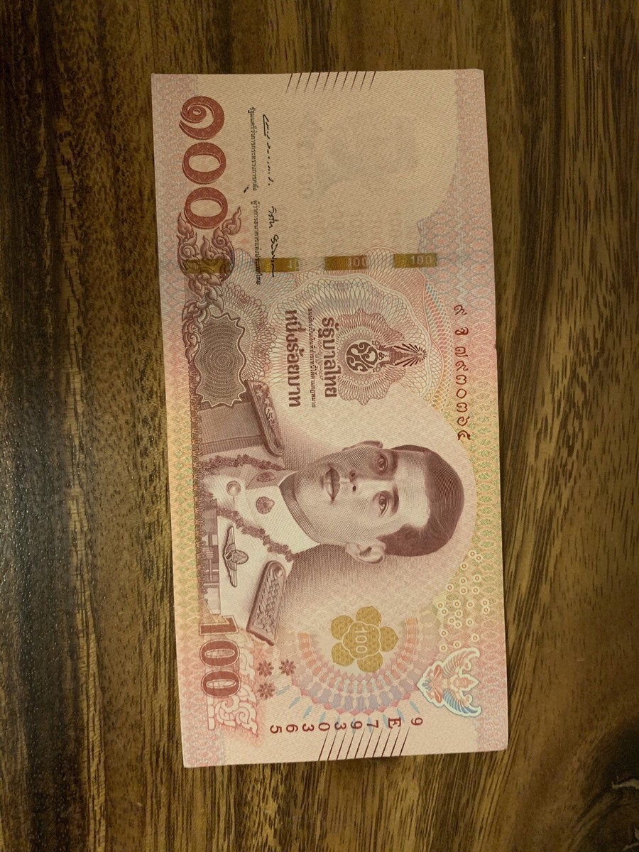 Thailand 100 X 2 Banknotes. 200 Thai Baht Total. UNC Banknote. Thai  Currency. | eBay