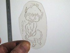 vtg 1960s 70s Tattoo Flash acetate stencil Animals Pan Satyr signed AN1