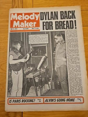 Melody Maker May 6th 1978 Bob Dylan Rick Wakeman cover