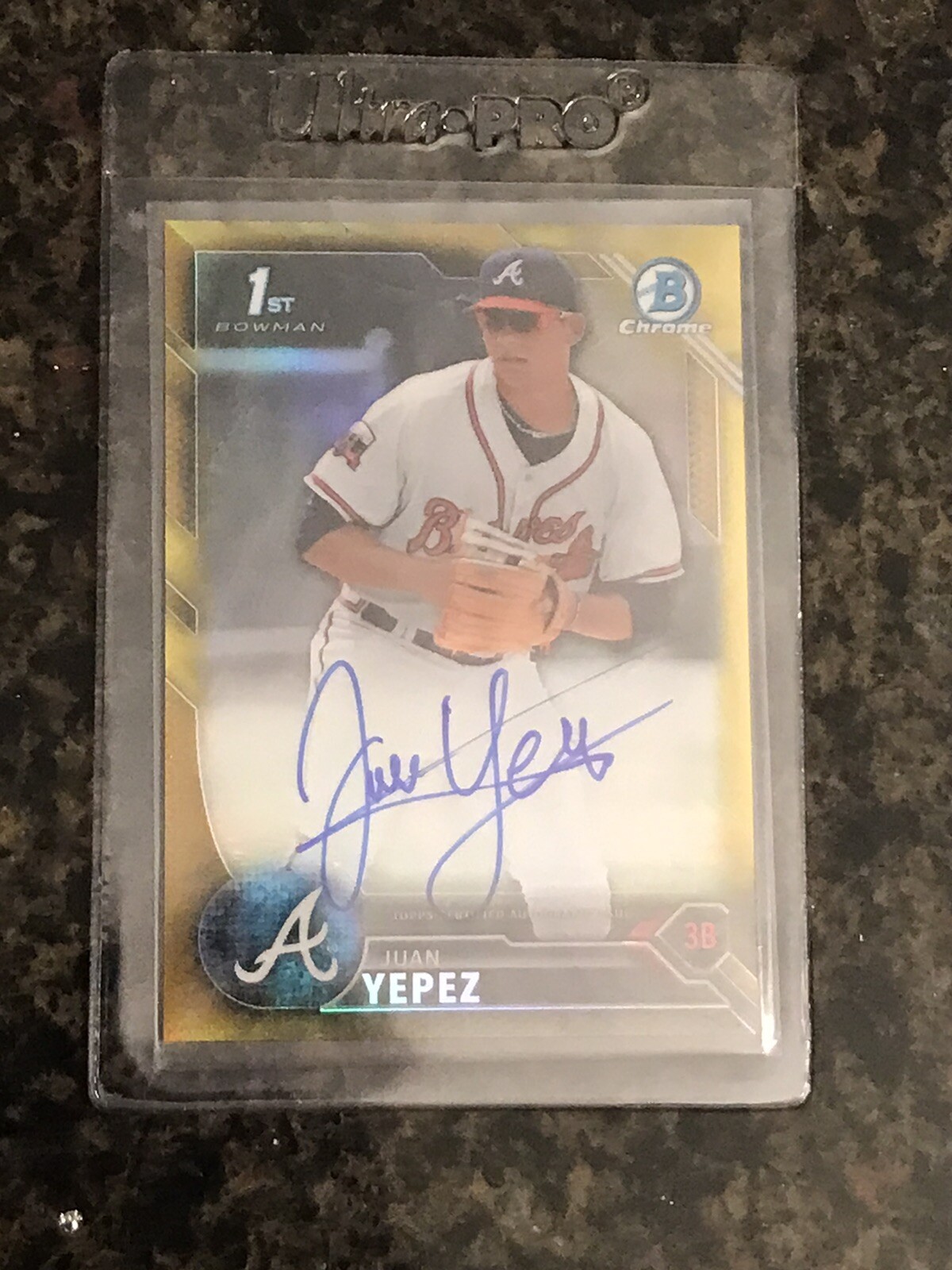 2016 Bowman Chrome Juan Yepez Auto Gold Refractor AUTO /50