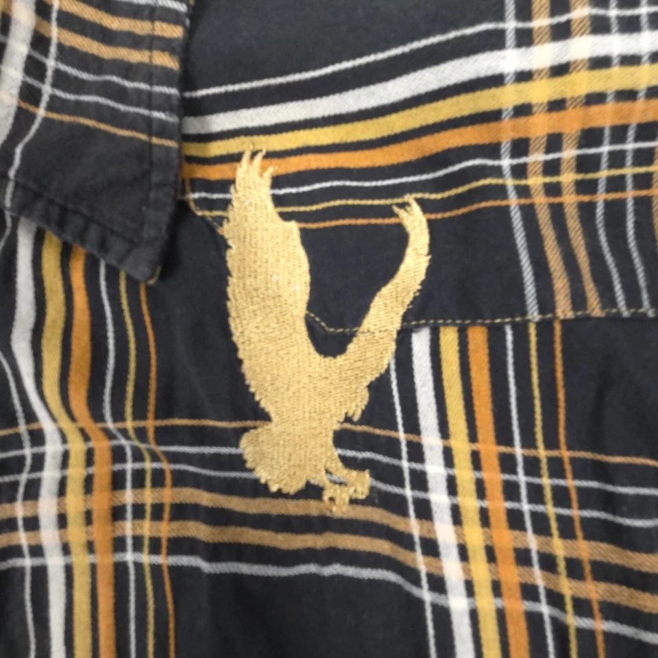 vtg Rusty Shirt Mens LARGE Black plaid Pearl Snap Long Sleeve western Size L - Image 2 of 4