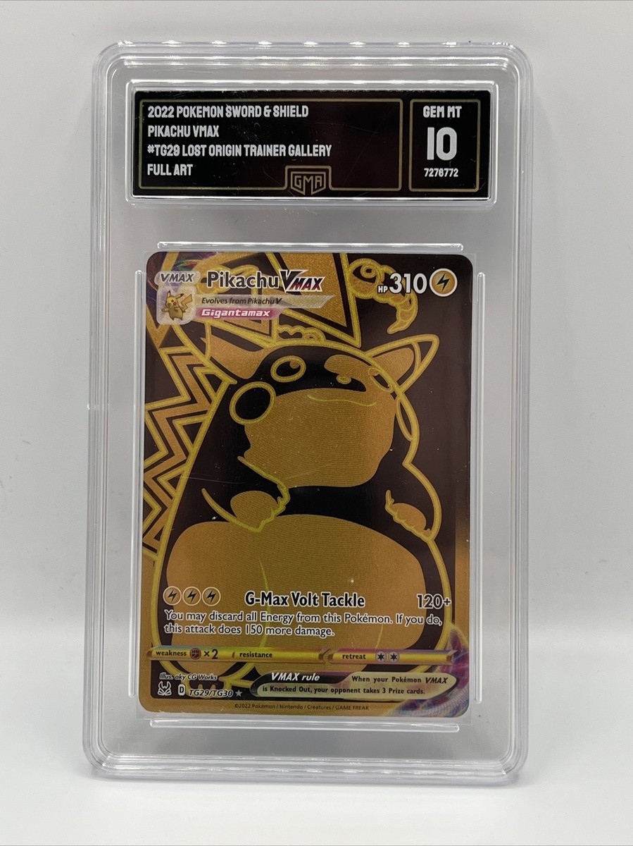 GMA 10 GEM MINT Pikachu VMax LOST ORIGINS TG29 GOLD FULL ART GMA 10 GEM MINT Pikachu VMax LOST ORIGINS TG29 GOLD FULL ART
