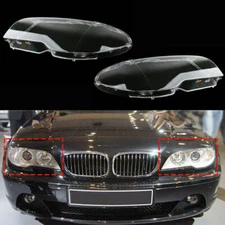 Left Right Headlight Lens Cover For 2003-2006 BMW E46 2DR Coupe 325ci 330ci