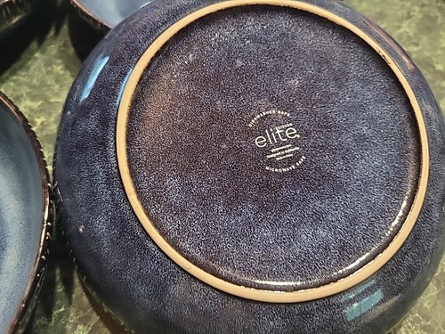 Lot Of 4 Gibson Elite Matisse Cobalt Blue Salad Soup Dinner Bowl 8” - Picture 3 of 4