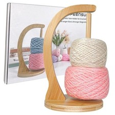 Yarn Holder for Crocheting, Crochet Yarn Holder, Upgrade Larger Natural bamboo