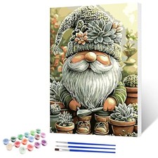 Paint by Numbers Kits for Adults Beginner with Wooden Framed, Color by Gnome