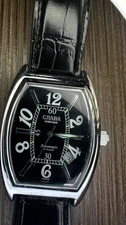 RARE Slava "Constellation" Automatic Watch Tonneau Case 21 Jewels Black Dial