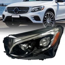 LH LED Headlight Assembly For 2016-2019 Mercedes GLC Basic Bulbs Plug & Play