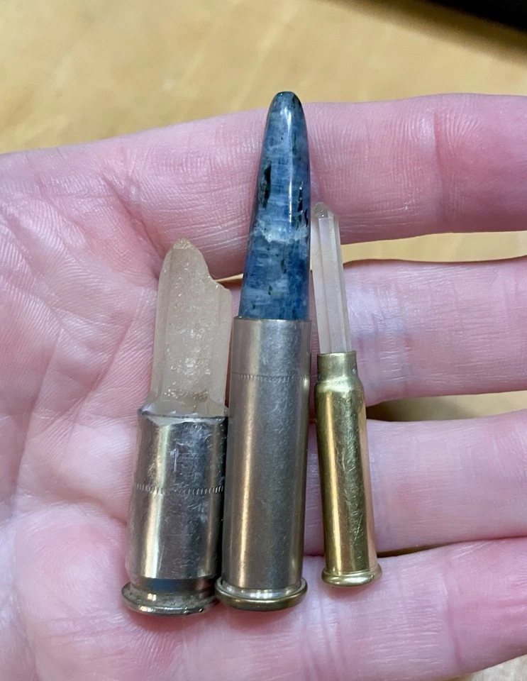 (5) Crystal Bullets for use in jewelry making Quartz & Epidote - Image 4 of 4