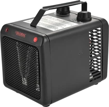 1500/1000W Portable Heater with Adjustable Thermostat, Steel, 120V, Black