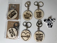 Lot of Mom Quote Wooden Keychains Laser Engraved Mama Mom Life Gifts