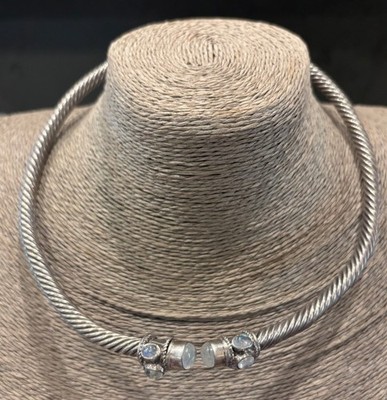 Halsband aus massivem Sterlingsilber & Regenbogen MONDSTEIN | verstellbar