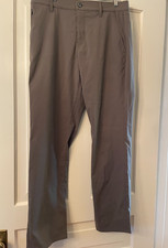 Weatherproof Vintage Men Pants 34x32 Green Casual Flat Front Nylon Spandex