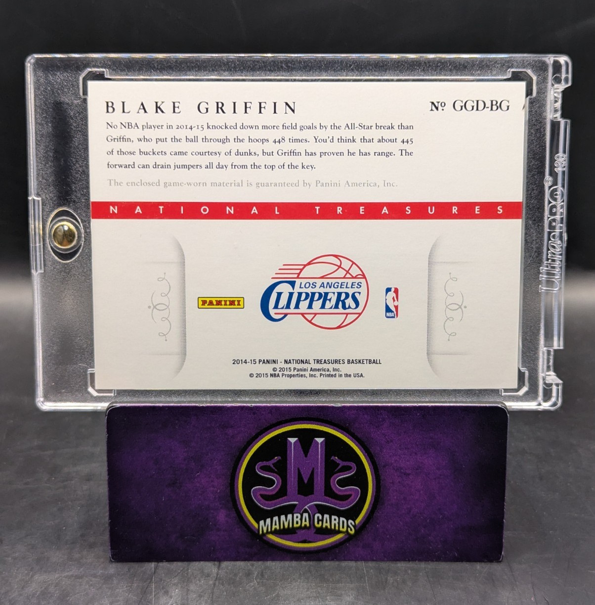 2014-15 Panini National Treasures Blake Griffin LOGOMAN Laundry Tag Patch /3 view 3