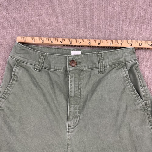 GAP Girlfriend Khaki Pants Women 0 Green Wide Leg High Rise Casual Utility 26x29 - Picture 9 of 17