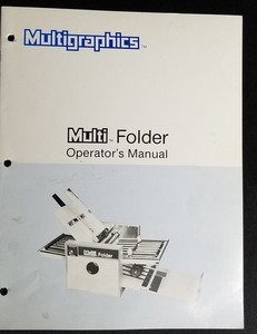 AM Multigraphics Multi Paper Folder, Operator's Manual, Great Condition