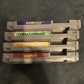 Data East Nintendo NES Lot of 4 - Rampage, Karnov, Cobra Command, Caveman Games