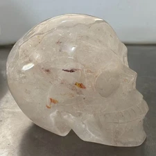 5.5LB+ Natural Clear Quartz Skull Hand carved Quartz Crystal Skull Healing 1pc