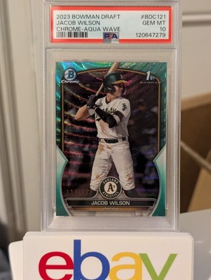2023 Bowman Draft Chrome Jacob Wilson #BDC-121 Aqua Wave 118/125 PSA 10 RC