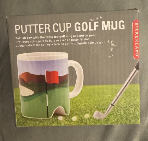 Golf Mug - Putter Cup Coffee Mug - Putter Doubles as a Pen - Plus Mini Golf Ball