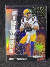 2025 Panini Prizm Black - Fireworks Garrett Nussmeier #8 Silver Prizm (RC)