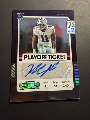2021 Panini Contenders -Rookie Ticket Variation Micah Parsons Playoff Ticket /99