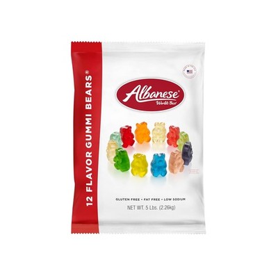 Albanese World's Best 12 Flavor Gummi Bears | 5lbs of Candy | 12 Unique Flavors,