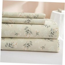 Boho Floral Printed Sheets Set Bed Sheets California King 13 Boho Beige Floral