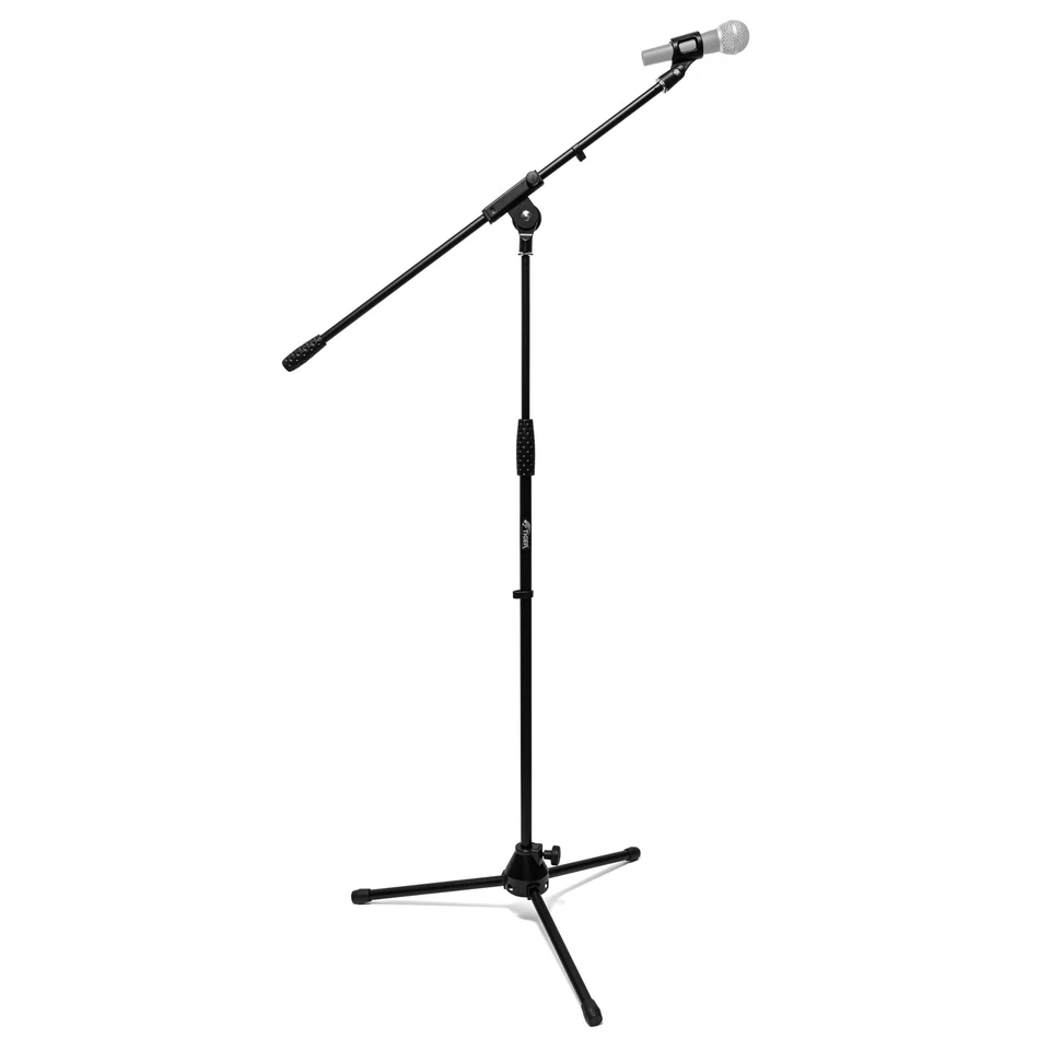 Tiger Music MCA7-BK Professional Microphone Boom Stand with Mic Clips – Black