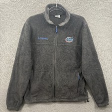 Florida Gators Jacket Mens Medium Gray Full Zip Columbia Fleece NCAA Football