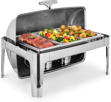 7.2QT Roll Top Chafing Dish Buffet Stainless Steel Catering Chafer 1/3Size Pan
