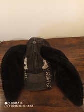Dolls Kill Denim Punk Cap W/Long Bunny Ears Ripped Grunge Punk Accessories Y2k