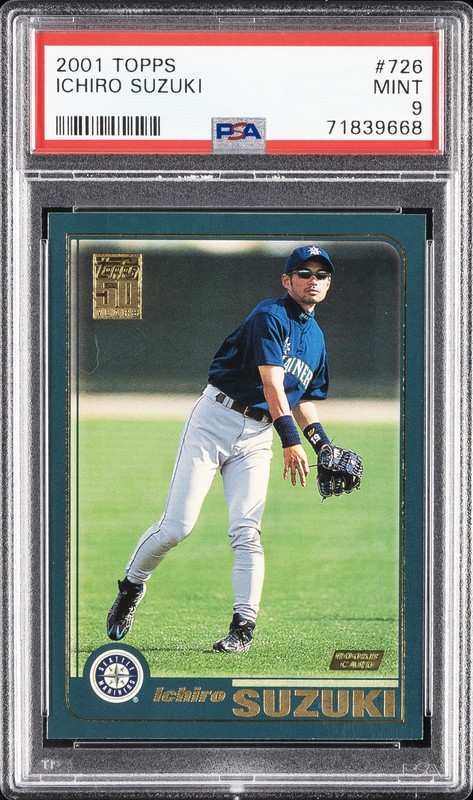 2001 TOPPS #726 ICHIRO SUZUKI ROOKIE RC PSA 9