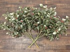 Vintage Pair Holly Bush w/ Berries Sparkly Artificial Plastic