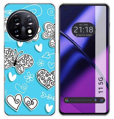 Funda Silikon Für Oneplus 11 5G Design Schmetterlinge Zeichnungen