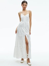 Alice + Olivia 	 SHANTELLA TIERED BUTTON FRONT MAXI DRESS