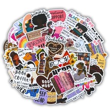 TriluckyDeco Black Girl Bookish Reading Stickers for Kindle Paperwhite Multi