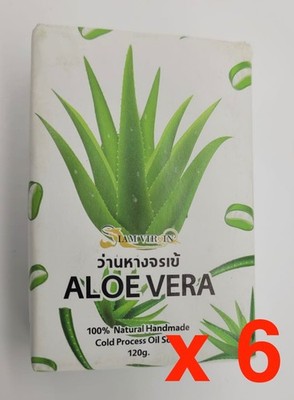 Aloe Vera natürliche handgemachte Seife 6x120g kaltverarbeitete Riegel - Gesichts- & Körperpflege