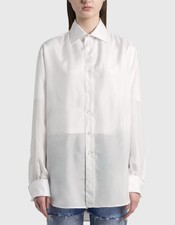 Maison Margiela Women  s Shirt White Silk Button Up D fil  Collection Size 42 EUC