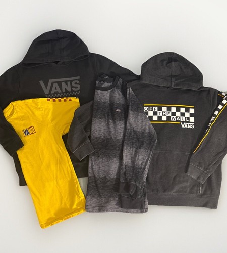Vans Apparel Bundle -Youth Large - Hoodies/Shirts Yellow Gray Black 4pc Lot - Picture 2 of 24