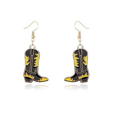 Western Earrings Funny Cartoon Cow Cat Dog Animals Hat Boot Statement Dangle Ear