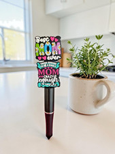 Focal For Beadable Pens, Keychains, Etc.-Mom/Single Mom Theme-2 Count