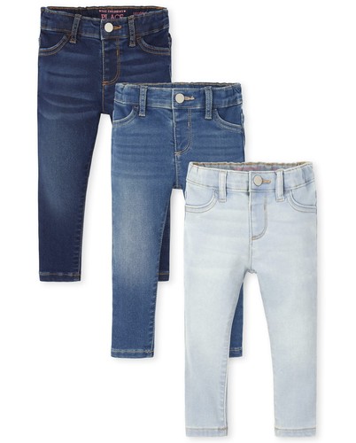 Baby Girls and Toddler Super-Soft Stretch Denim Jeggings, 3 Pack Skort, Brook...