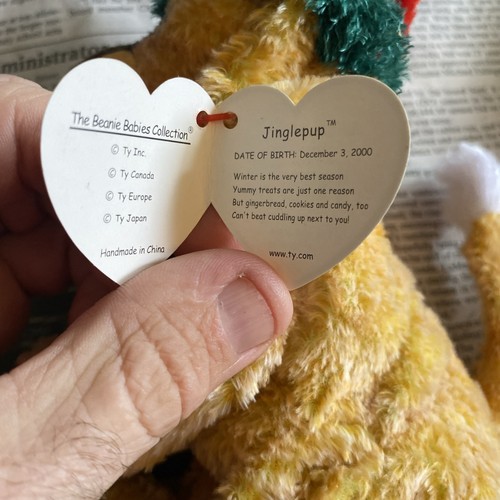 Ty Beanie Baby JINGLEPUP the Puppy Dog 6 Inch Plush Stuffed Animal With Tag - Picture 6 of 6